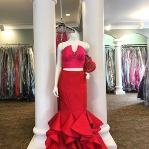 Rachel Allan 7571 Red/Fuchsia Couture Two Pc Prom